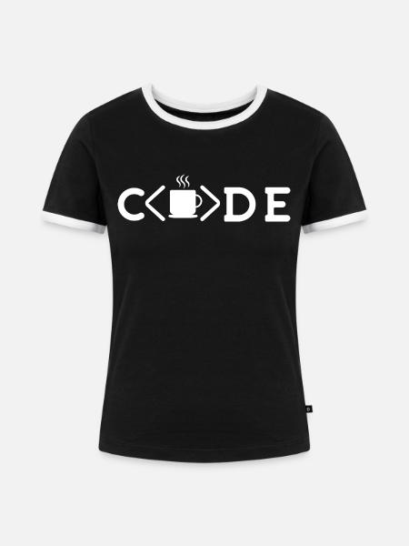 Java Entwickler Brauch Kaffee - Frauen Kontrast-T-Shirt - Schwarz/Weiß