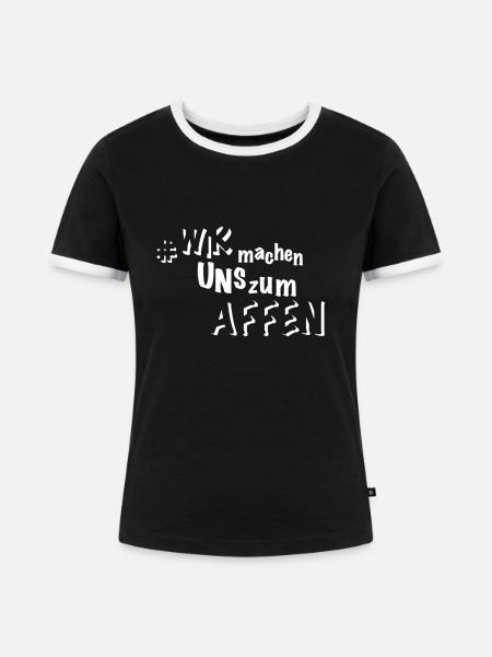 Stift & Block - Frauen Kontrast-T-Shirt - Schwarz/Weiß
