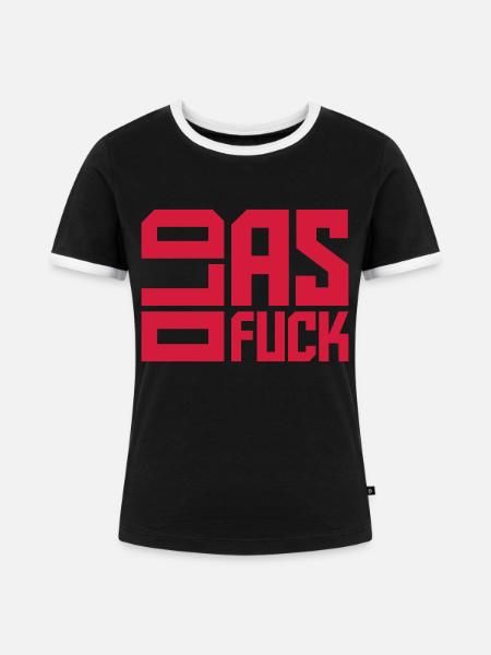 old AF Text Logo - Frauen Kontrast-T-Shirt - Schwarz/Weiß