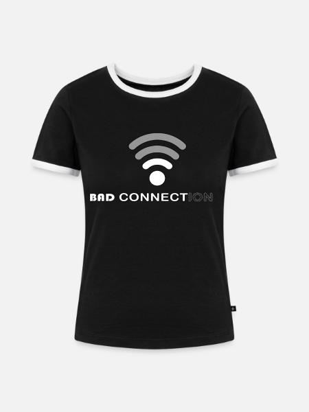 Bad Connection - Frauen Kontrast-T-Shirt - Schwarz/Weiß
