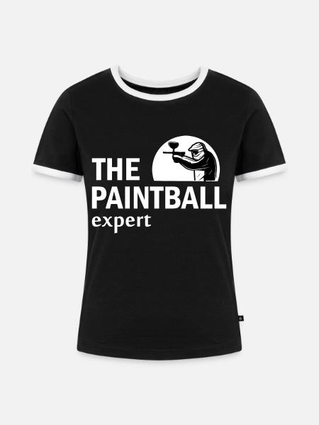 Paintball Airsoft - Frauen Kontrast-T-Shirt - Schwarz/Weiß