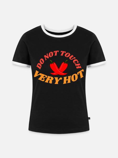 Nicht berühren - Frauen Kontrast-T-Shirt - Schwarz/Weiß