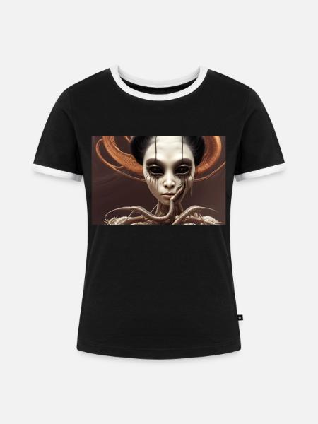 Xenomorphie - Frauen Kontrast-T-Shirt - Schwarz/Weiß