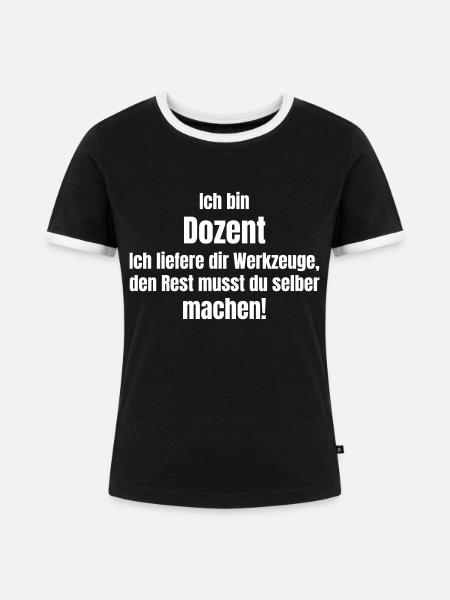 Dozent Schule oder Universität - Frauen Kontrast-T-Shirt - Schwarz/Weiß