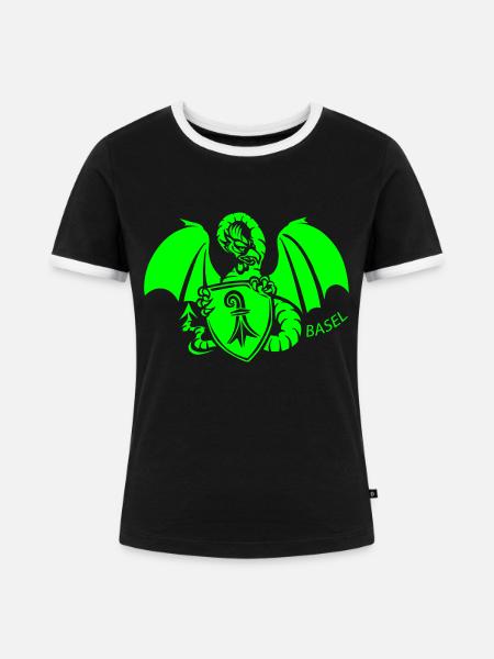 BASEL - Frauen Kontrast-T-Shirt - Schwarz/Weiß