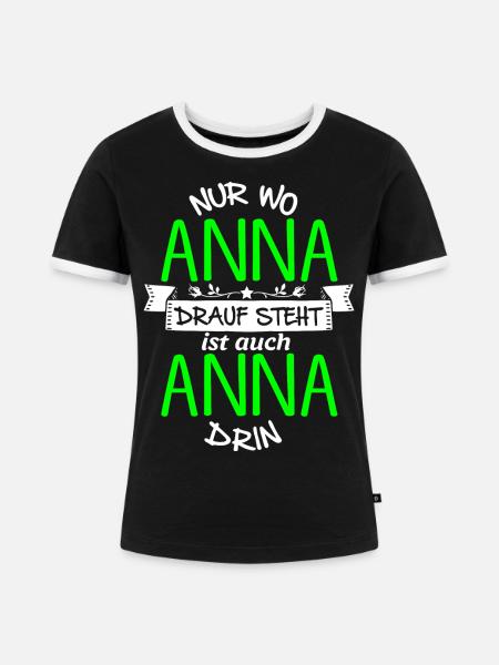 ANNA die Echte - Frauen Kontrast-T-Shirt - Schwarz/Weiß
