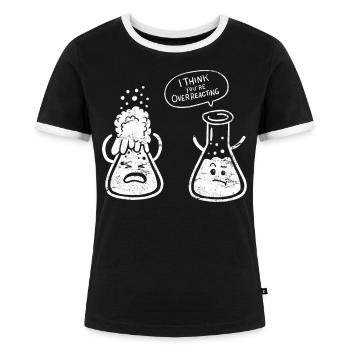 Weinlese-Lehrer für Chemie-Nerd-Physik-Biologie - Frauen Kontrast-T-Shirt - Schwarz/Weiß - Vorne - Selfina (174cm)