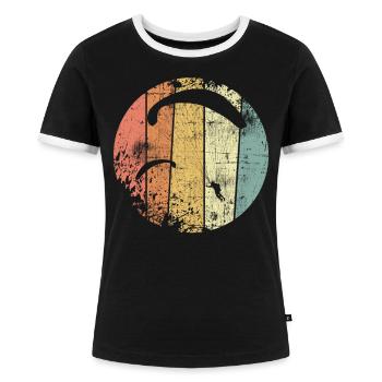 Paragliding - Frauen Kontrast-T-Shirt - Schwarz/Weiß - Vorne - Selfina (174cm)