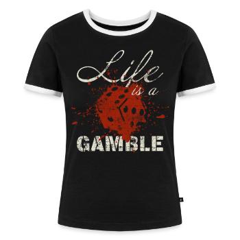 Casino - Frauen Kontrast-T-Shirt - Schwarz/Weiß - Vorne - Selfina (174cm)