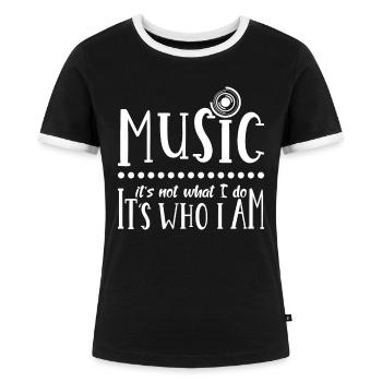 Musik Musiker - Frauen Kontrast-T-Shirt - Schwarz/Weiß - Vorne - Selfina (174cm)