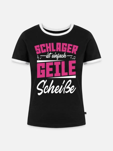 Schlager - Frauen Kontrast-T-Shirt - Schwarz/Weiß