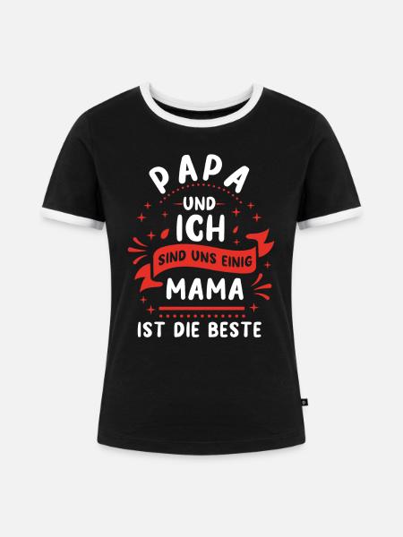 Beste Mama - Frauen Kontrast-T-Shirt - Schwarz/Weiß