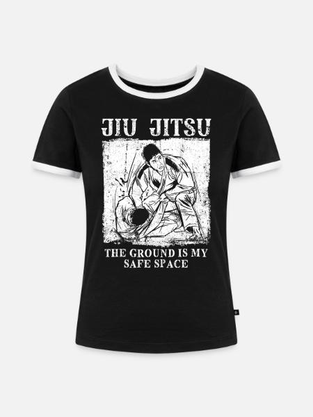 Jiu Jitsu Spruch - Frauen Kontrast-T-Shirt - Schwarz/Weiß