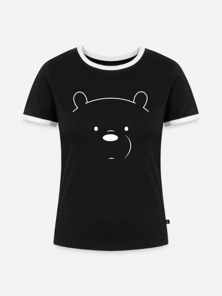 Bär Gesicht - Frauen Kontrast-T-Shirt - Schwarz/Weiß