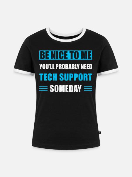 Technischer Support - Frauen Kontrast-T-Shirt - Schwarz/Weiß