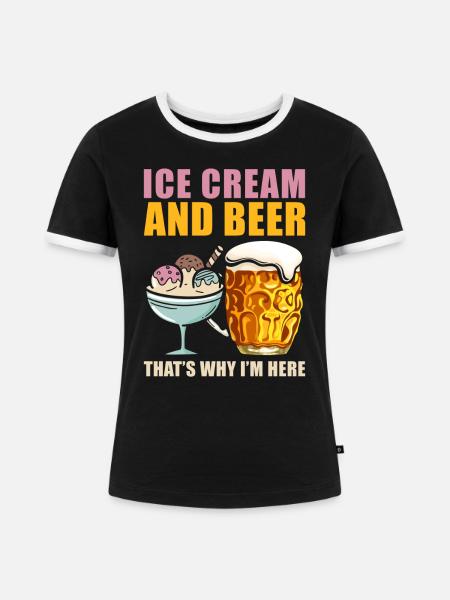 Eis - Frauen Kontrast-T-Shirt - Schwarz/Weiß