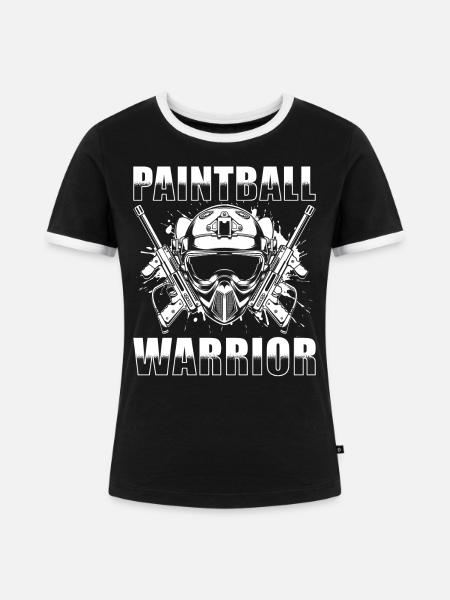 Paintball Krieger - Frauen Kontrast-T-Shirt - Schwarz/Weiß
