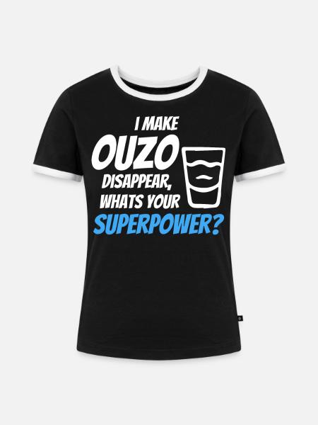 Ich Lasse Ouzo Verschwinden - Frauen Kontrast-T-Shirt - Schwarz/Weiß