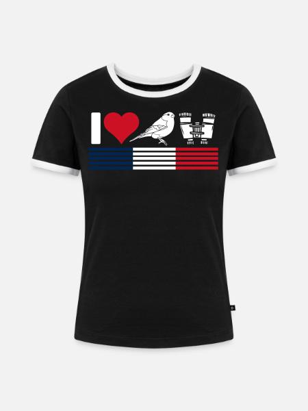 Vogelbeobachtung, Ornithologie - Frauen Kontrast-T-Shirt - Schwarz/Weiß