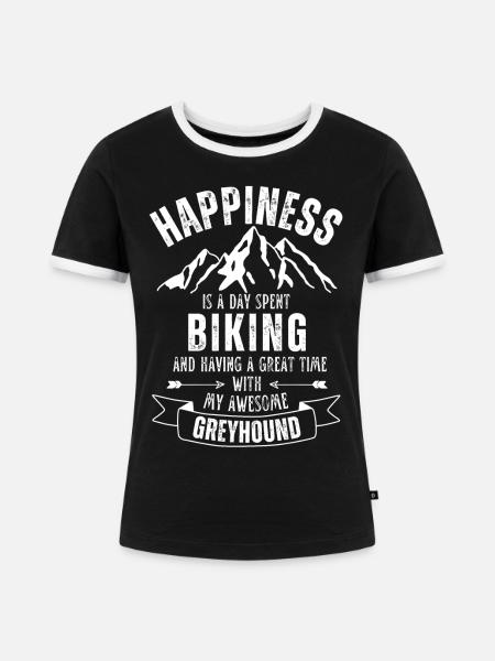 Radfahren und Greyhound - Frauen Kontrast-T-Shirt - Schwarz/Weiß