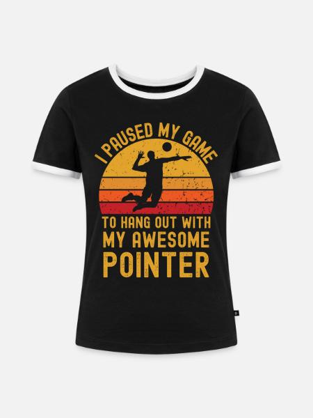Volleyball und Pointer - Frauen Kontrast-T-Shirt - Schwarz/Weiß