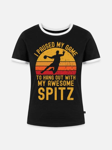 Handball und Spitz - Frauen Kontrast-T-Shirt - Schwarz/Weiß