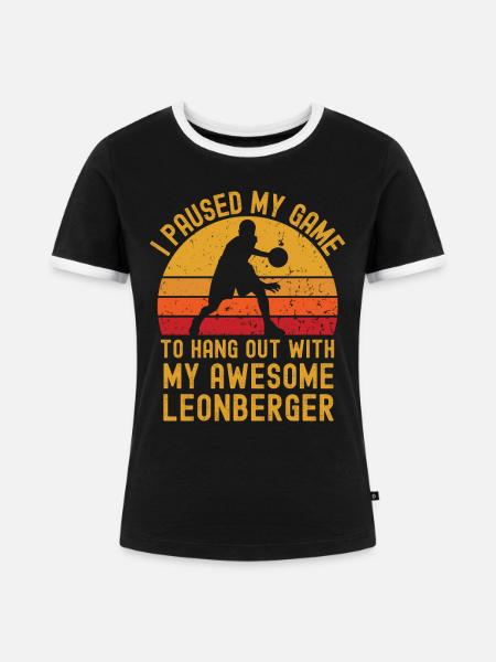 Basketball und Leonberger - Frauen Kontrast-T-Shirt - Schwarz/Weiß