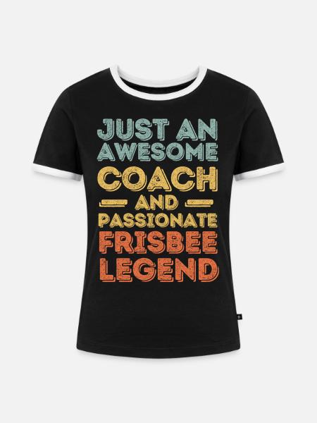 Trainer Frisbee retro - Frauen Kontrast-T-Shirt - Schwarz/Weiß