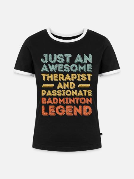 Therapeut Badminton retro - Frauen Kontrast-T-Shirt - Schwarz/Weiß