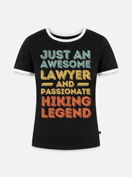 Anwalt Wandern retro - Frauen Kontrast-T-Shirt - Schwarz/Weiß
