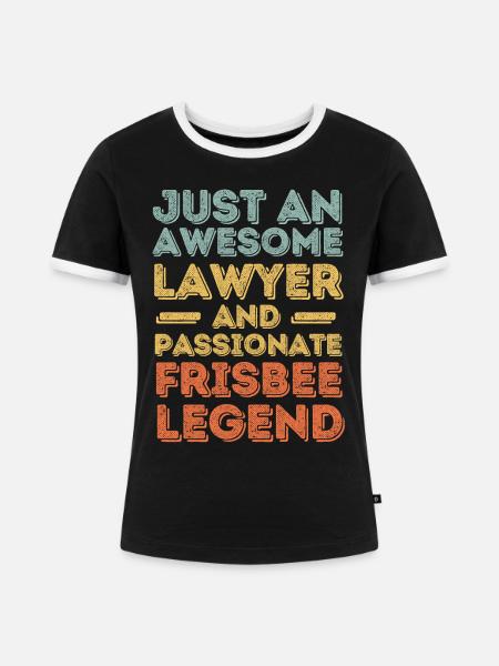 Anwalt Frisbee retro - Frauen Kontrast-T-Shirt - Schwarz/Weiß