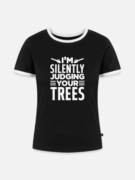 Baumpfleger - Frauen Kontrast-T-Shirt - Schwarz/Weiß