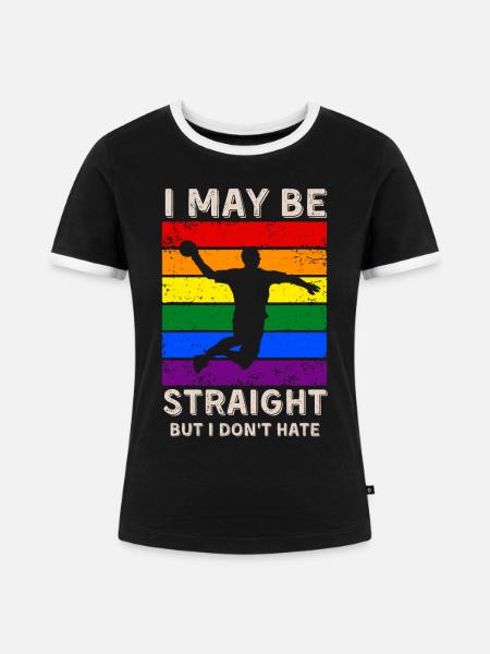 Handball LGBT-Rechte - Frauen Kontrast-T-Shirt - Schwarz/Weiß