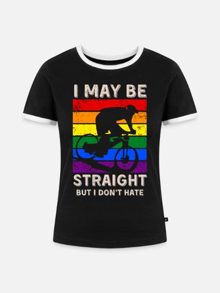 Radfahren LGBT-Rechte - Frauen Kontrast-T-Shirt - Schwarz/Weiß