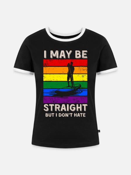 Paddleboard LGBT Rechte - Frauen Kontrast-T-Shirt - Schwarz/Weiß
