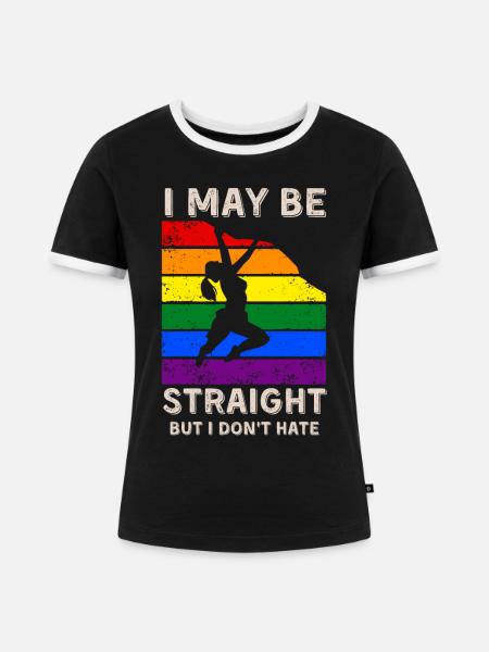 Klettern bei LGBT-Rechten - Frauen Kontrast-T-Shirt - Schwarz/Weiß