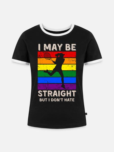 Tennis LGBT-Rechte - Frauen Kontrast-T-Shirt - Schwarz/Weiß