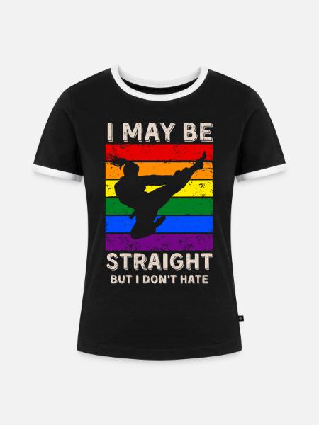 Taekwondo LGBT-Rechte - Frauen Kontrast-T-Shirt - Schwarz/Weiß