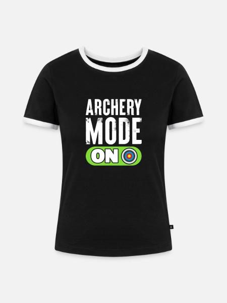 Bogenschiessen - Frauen Kontrast-T-Shirt - Schwarz/Weiß