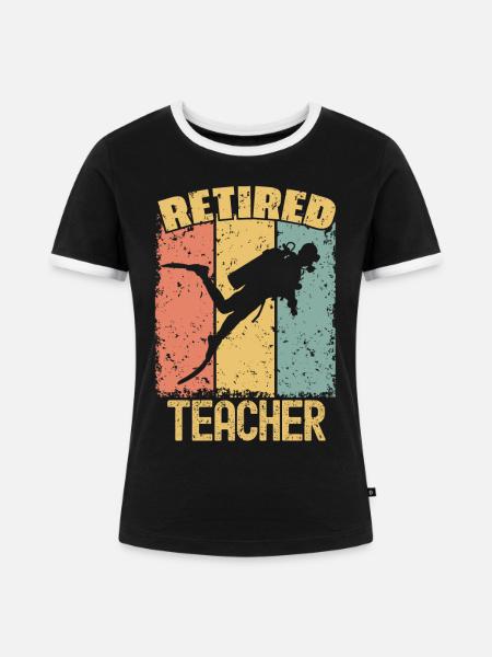 Tauchen Lehrer im Ruhestand - Frauen Kontrast-T-Shirt - Schwarz/Weiß