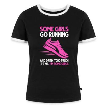 Laufen - Frauen Kontrast-T-Shirt - Schwarz/Weiß - Vorne - Selfina (174cm)
