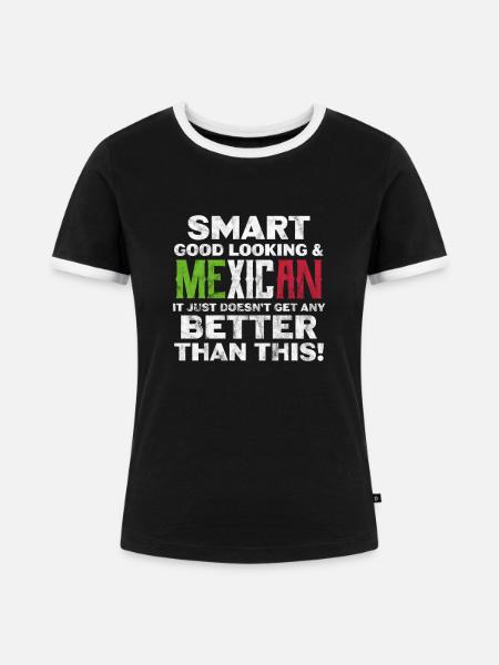 Mexiko - Frauen Kontrast-T-Shirt - Schwarz/Weiß