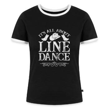 Linedance - Frauen Kontrast-T-Shirt - Schwarz/Weiß - Vorne - Selfina (174cm)