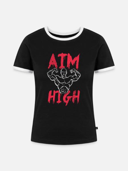 Bodybuilder - Frauen Kontrast-T-Shirt - Schwarz/Weiß