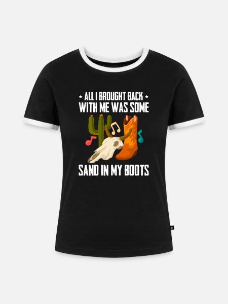 Cowboy - Frauen Kontrast-T-Shirt - Schwarz/Weiß