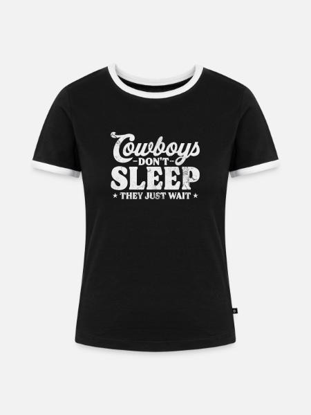 Cowboy - Frauen Kontrast-T-Shirt - Schwarz/Weiß