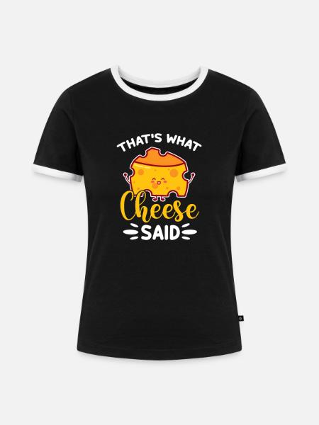 Käse Käsekuchen Essen Geschenk - Frauen Kontrast-T-Shirt - Schwarz/Weiß