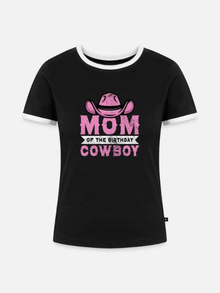 Cowboy - Frauen Kontrast-T-Shirt - Schwarz/Weiß