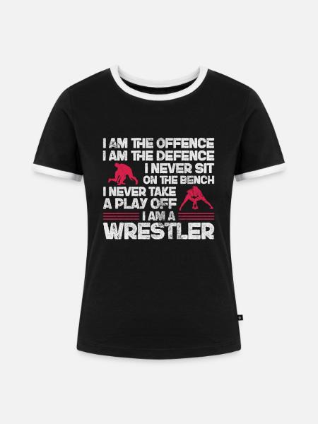 Wrestling - Frauen Kontrast-T-Shirt - Schwarz/Weiß