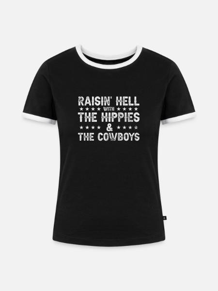 Cowboy - Frauen Kontrast-T-Shirt - Schwarz/Weiß